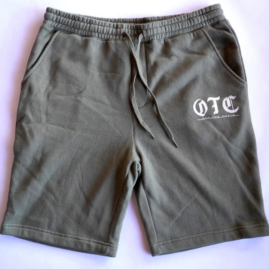 OLIVE GREEN SWEAT SHORTS